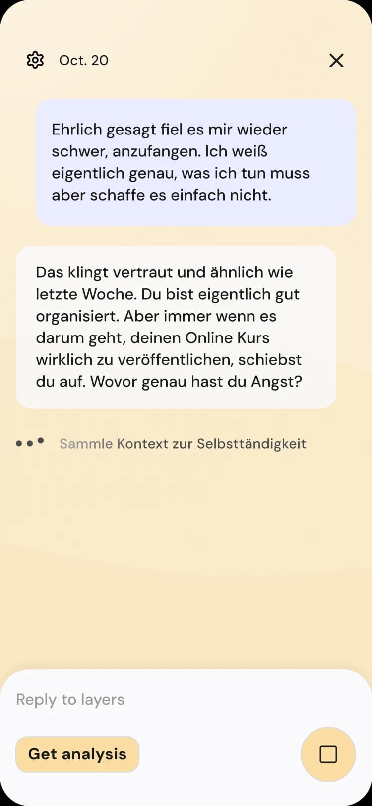 Du verstehst, warum du feststeckst.